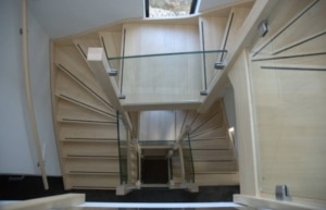 Beech wooden stairs